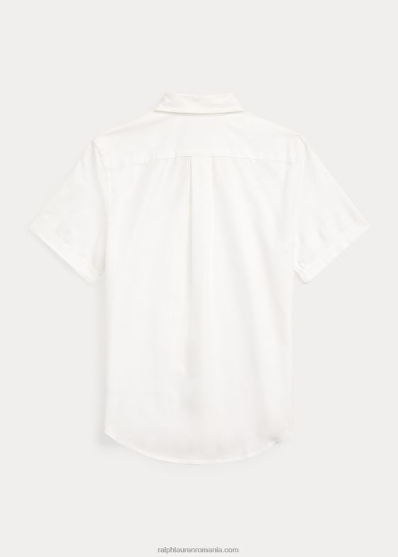 alb copii Ralph Lauren cămașă oxford din bumbac cu mânecă scurtă 046886080
