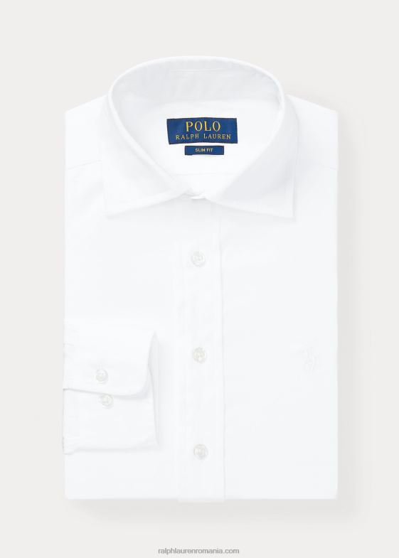 alb copii Ralph Lauren cămașă rochie din bumbac slim fit 046886264