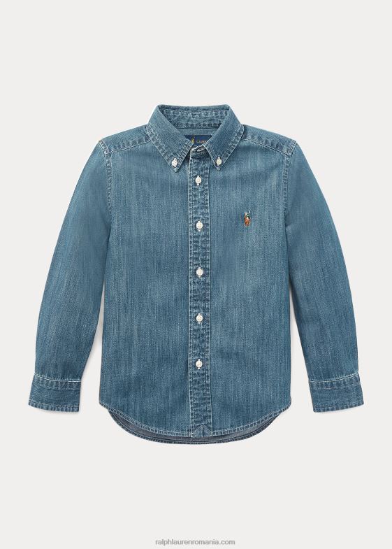 albastru inchis copii Ralph Lauren cămașă din denim de bumbac 046885708