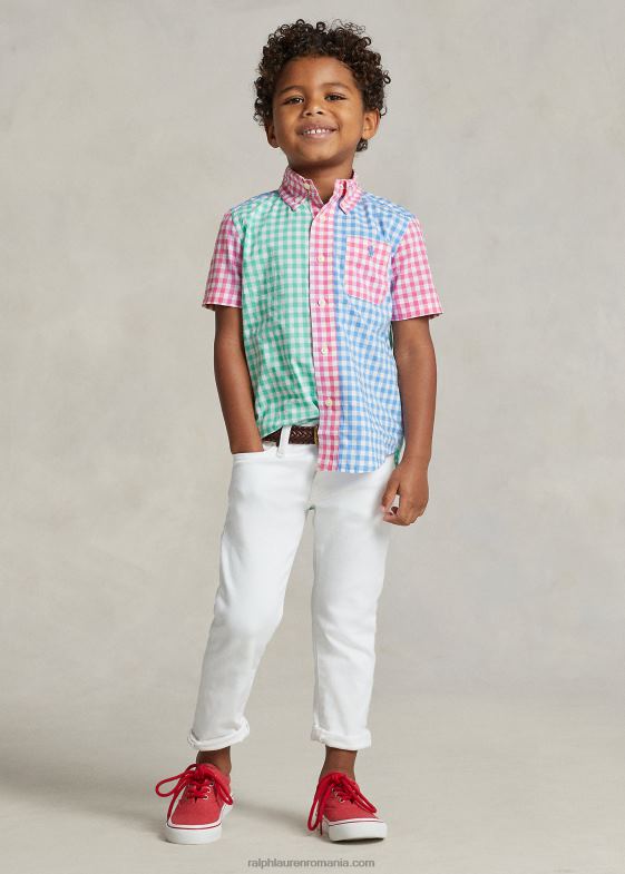 cămașă distractivă copii Ralph Lauren cămașă distractivă cu mânecă scurtă din popelin 046886418