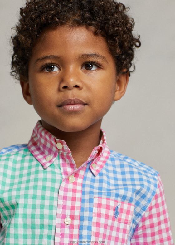 cămașă distractivă copii Ralph Lauren cămașă distractivă cu mânecă scurtă din popelin 046886418