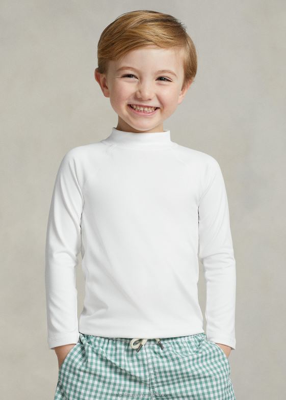 alb ceramic copii Ralph Lauren rash guard din tricou de performanta 046885655