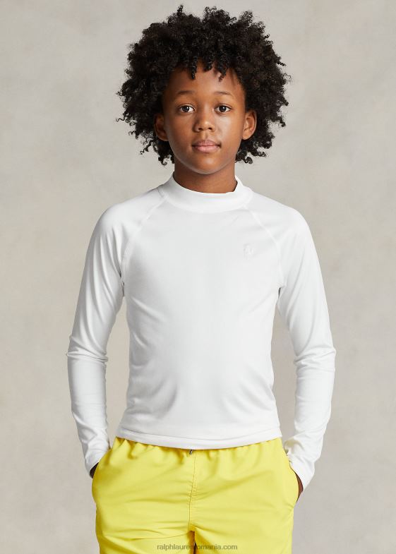 alb ceramic copii Ralph Lauren rash guard din tricou de performanta 046886003