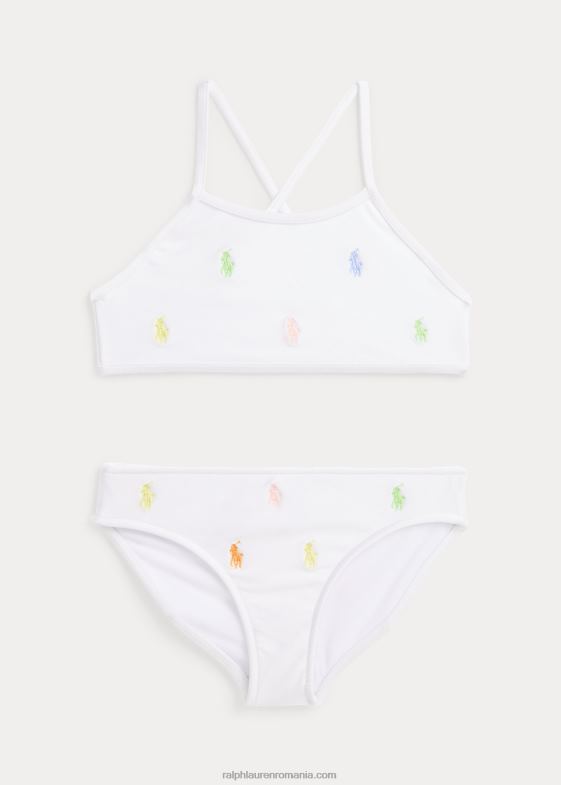 alb copii Ralph Lauren costum de baie din două piese pentru ponei polo 046886867
