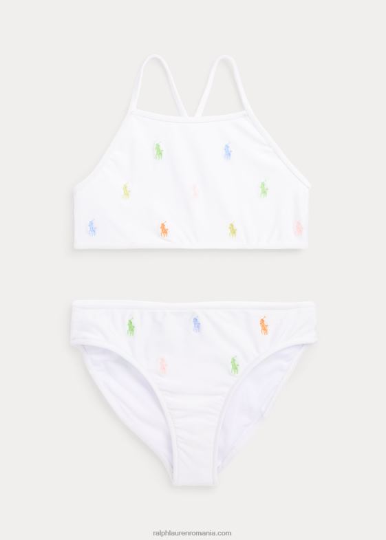 alb copii Ralph Lauren costum de baie din două piese pentru ponei polo 046887329