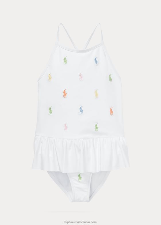 alb copii Ralph Lauren costum de baie dintr-o bucată pentru ponei polo 046889974