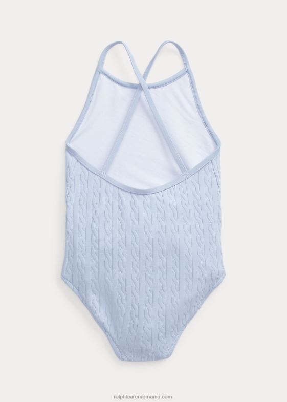 albastru de birou copii Ralph Lauren Costum de baie dintr-o bucată din jacquard elastic 046886871