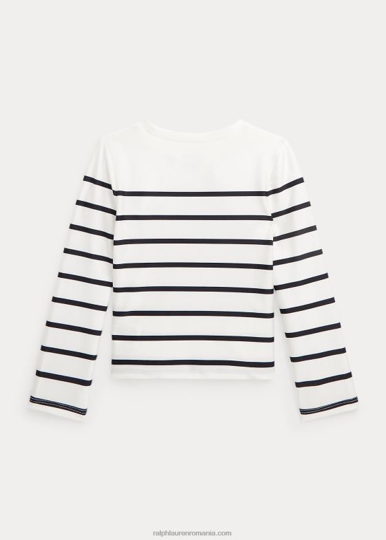 deckwash alb/marin copii Ralph Lauren apărător de erupție elastic în dungi 046887339