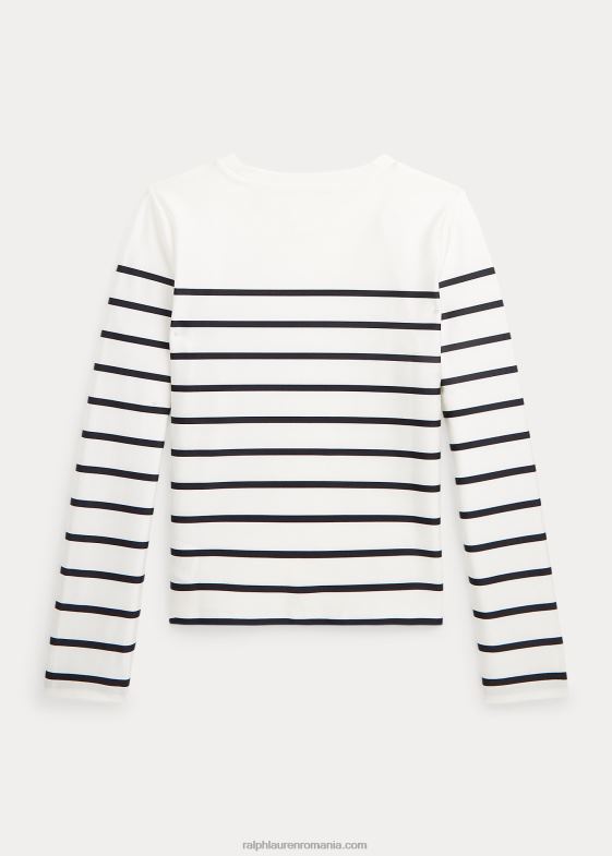 deckwash alb/marin copii Ralph Lauren apărător de erupție elastic în dungi 046887340