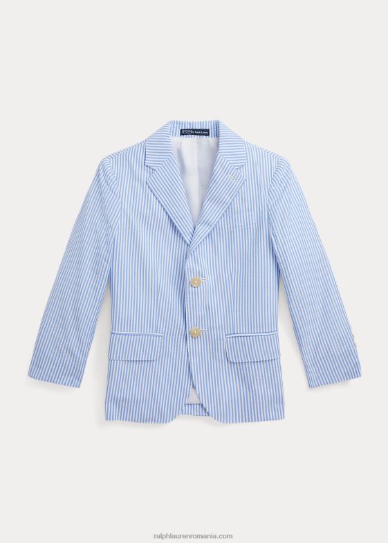 albastru alb copii Ralph Lauren jachetă de costum polo seersucker 046885827