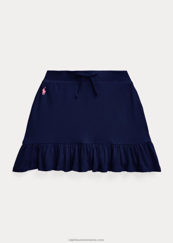 bleumarin rafinat/nunt de roz copii Ralph Lauren fustă șort din plasă elastică cu volane 046886970