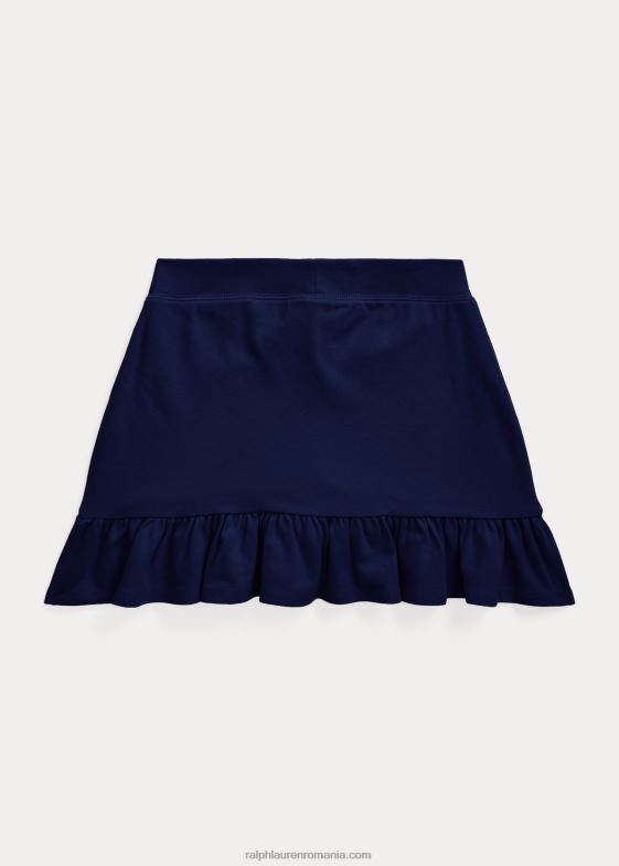 bleumarin rafinat/nunt de roz copii Ralph Lauren fustă șort din plasă elastică cu volane 046886970