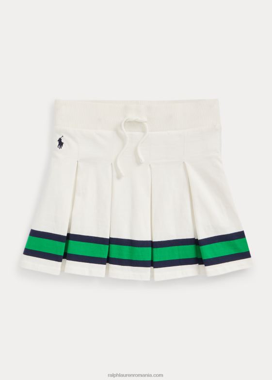 deckwash alb copii Ralph Lauren fusta șort din jerse cu pliuri în dungi 046887133