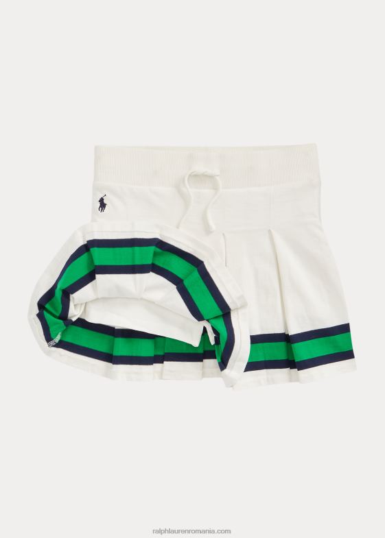 deckwash alb copii Ralph Lauren fusta șort din jerse cu pliuri în dungi 046887133