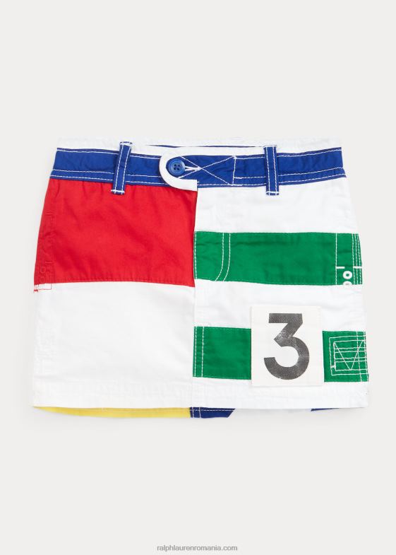 multi copii Ralph Lauren fustă din twill de bumbac color-blocat 046886860
