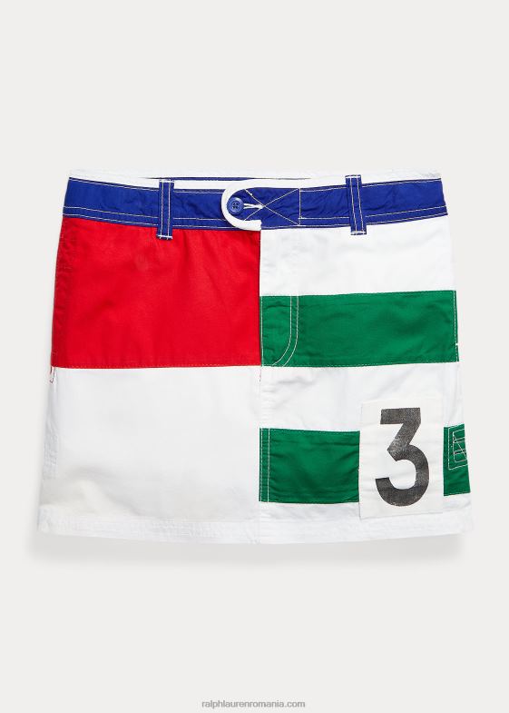 multi copii Ralph Lauren fustă din twill de bumbac color-blocat 046887104