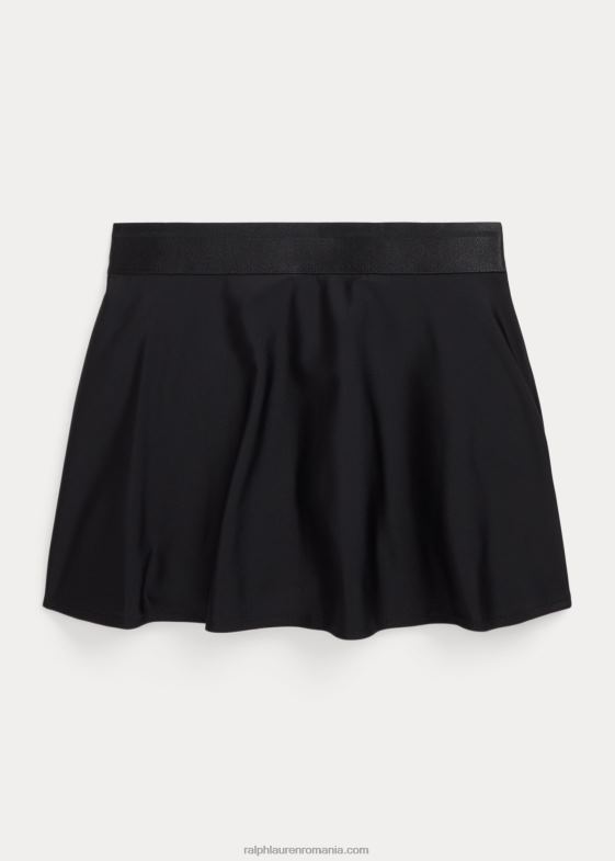 negru copii Ralph Lauren fustă pantalonă elastică cu efect wrap de performanță 046887429