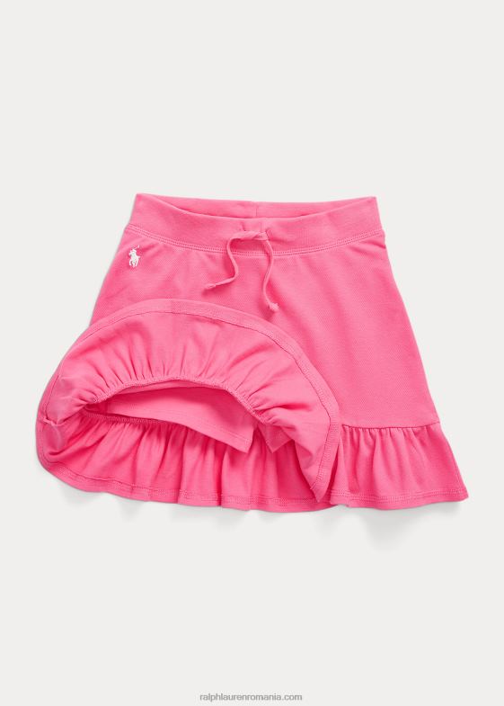 roz desert copii Ralph Lauren fustă șort din plasă elastică cu volane 046886971