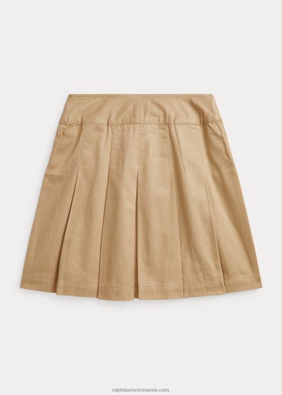 vintage kaki copii Ralph Lauren fustă plisată din twill de bumbac 046887515