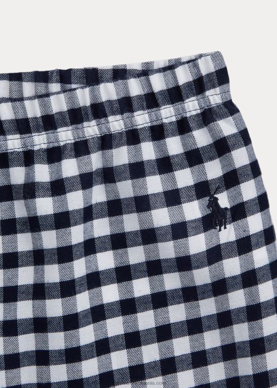 alb/marinul Newport copii Ralph Lauren set de dormit din twill vichy 046886396