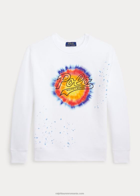 alb copii Ralph Lauren hanorac din fleece cu imprimeu tie-dyye 046886675