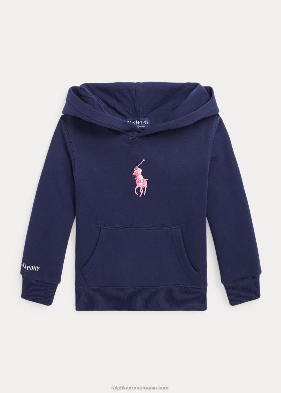 bleumarin/roz copii Ralph Lauren hanorac din fleece de ponei 046885717