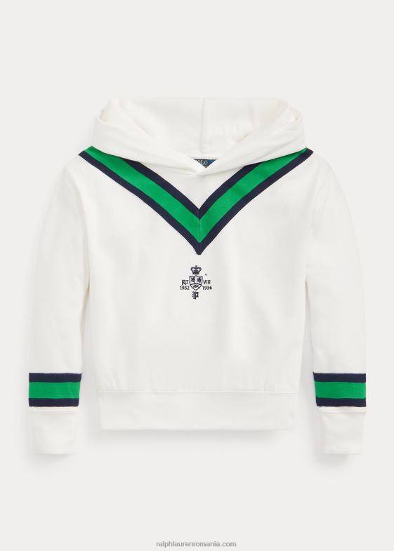 deckwash alb copii Ralph Lauren hanorac din lână cu dungi de greier 046887138