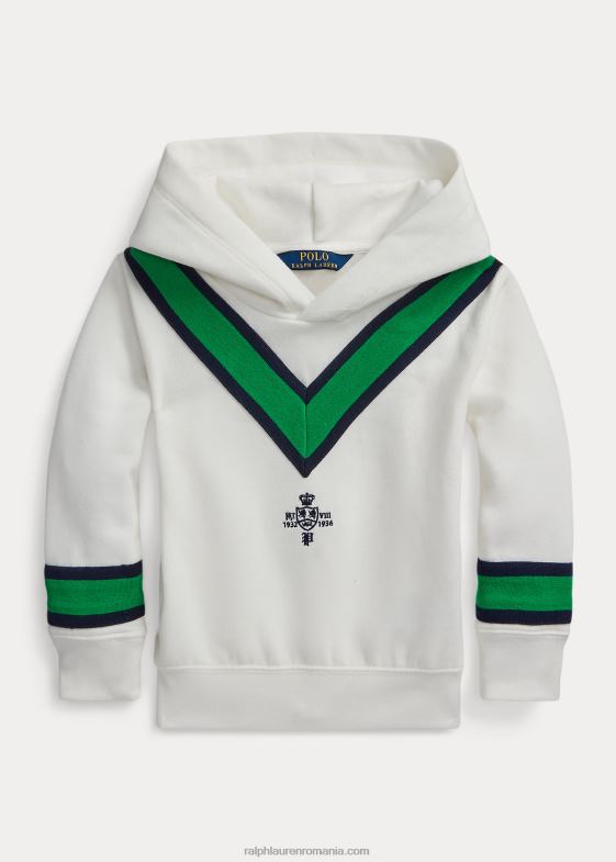 deckwash alb copii Ralph Lauren hanorac din lână cu dungi de greier 046889967