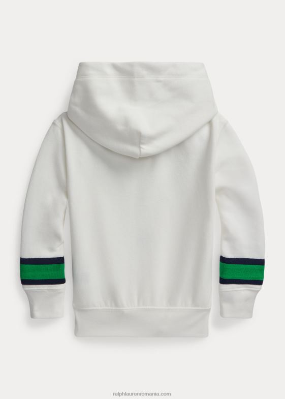 deckwash alb copii Ralph Lauren hanorac din lână cu dungi de greier 046889967