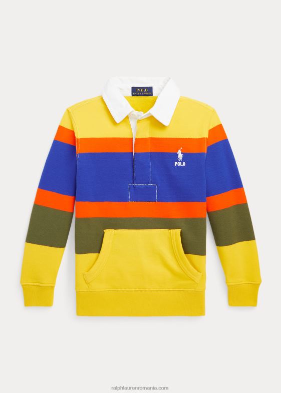 lămâie zdrobită multi copii Ralph Lauren hanorac rugby din fleece în dungi 046889905