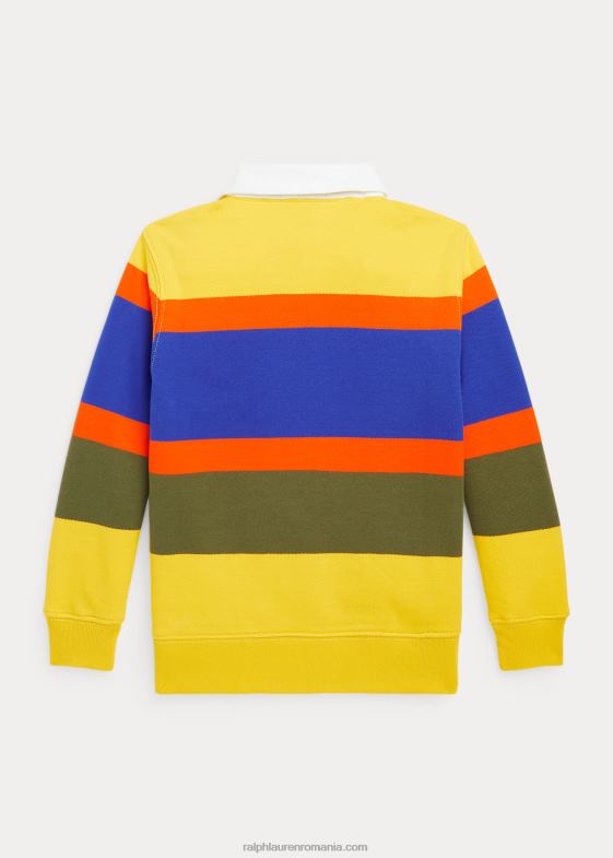 lămâie zdrobită multi copii Ralph Lauren hanorac rugby din fleece în dungi 046889905