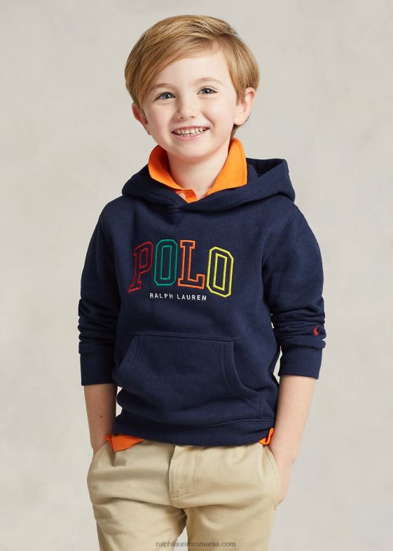 marina de croazieră copii Ralph Lauren hanorac cu logo fleece 046886435