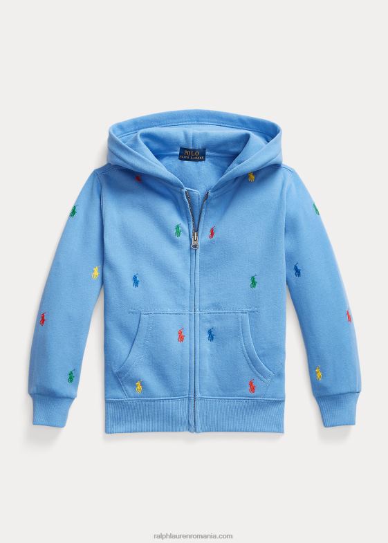 port insula albastru copii Ralph Lauren hanorac polo pony fleece cu fermoar complet 046886459