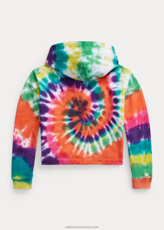 vopsea curcubeu copii Ralph Lauren hanorac din bumbac terry cu tie-dye 046887111