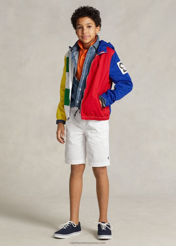 colorblock multi copii Ralph Lauren jachetă cu glugă din bumbac color-blocat 046885991