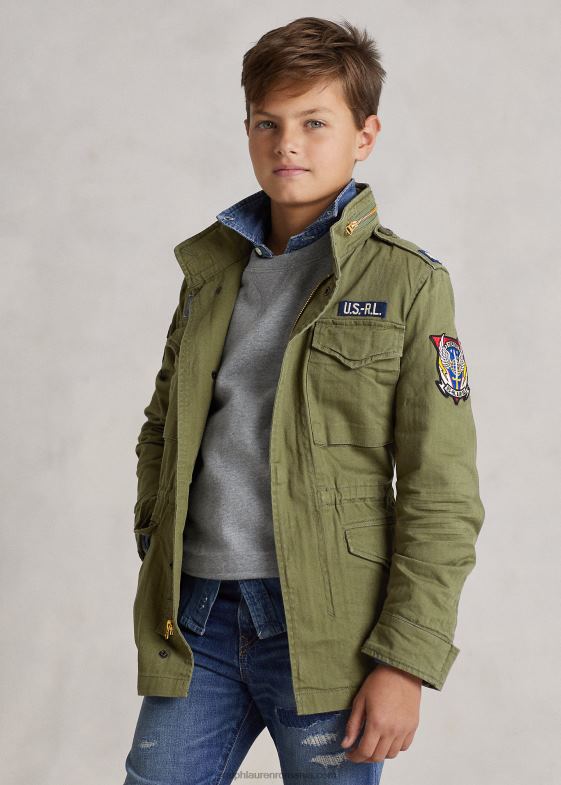 munte de măslini copii Ralph Lauren jachetă de câmp din bumbac 046886016