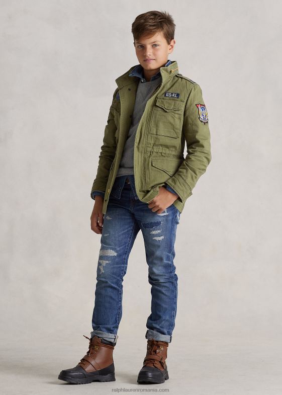 munte de măslini copii Ralph Lauren jachetă de câmp din bumbac 046886016