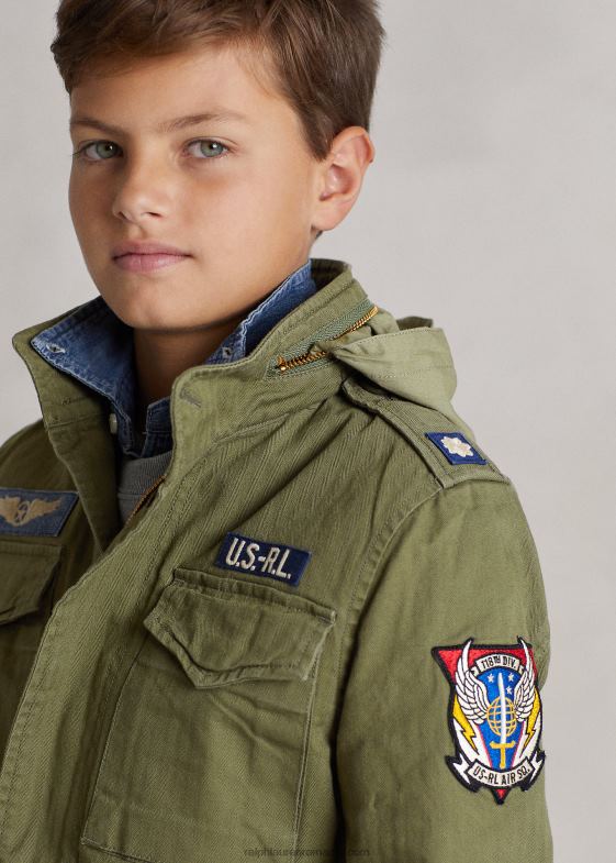 munte de măslini copii Ralph Lauren jachetă de câmp din bumbac 046886016