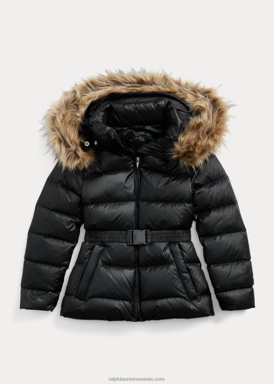 negru copii Ralph Lauren jachetă de puf rezistentă la apă 046887508