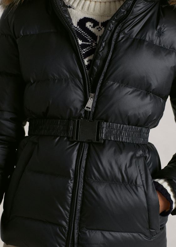 negru copii Ralph Lauren jachetă de puf rezistentă la apă 046887508