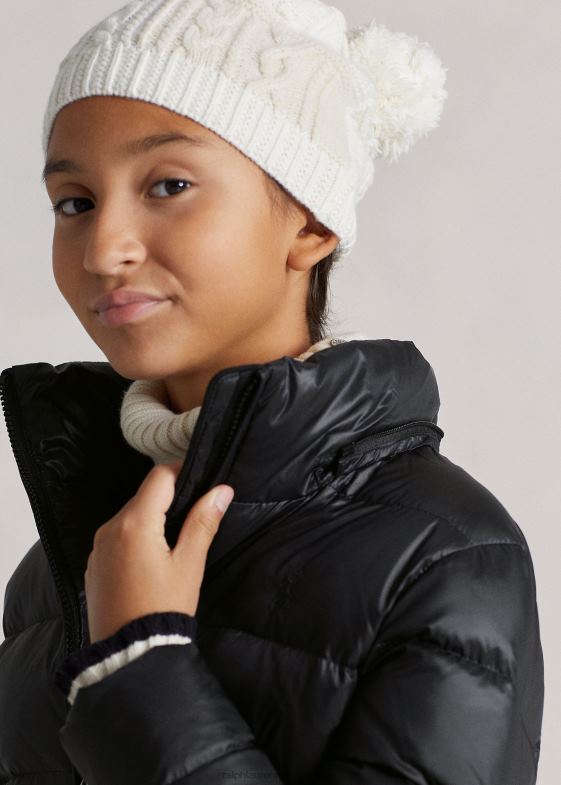 negru copii Ralph Lauren jachetă de puf rezistentă la apă 046887508