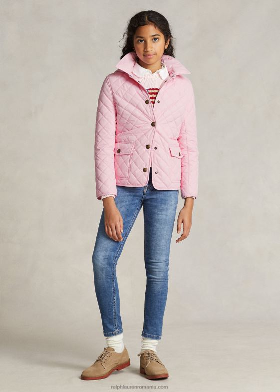 roz carmel copii Ralph Lauren jachetă barn matlasată rezistentă la apă 046887490