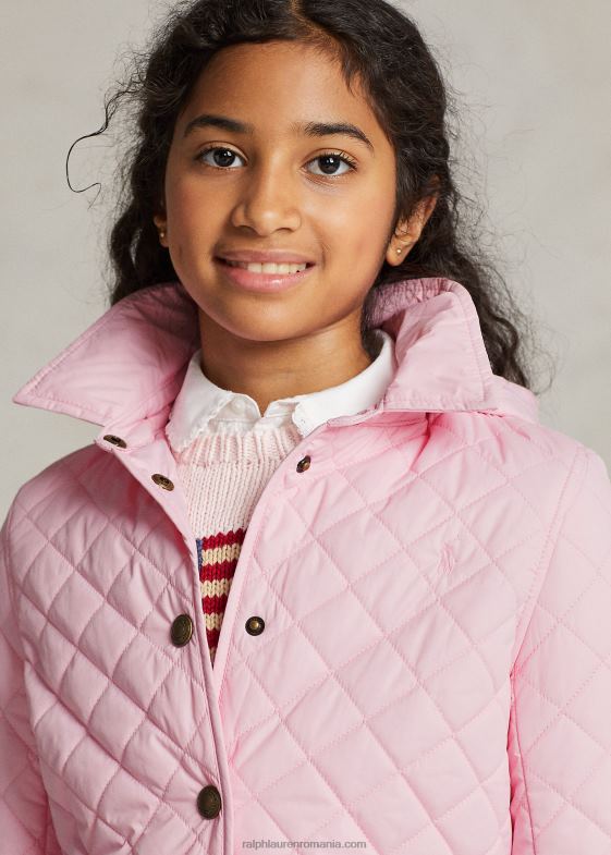 roz carmel copii Ralph Lauren jachetă barn matlasată rezistentă la apă 046887490