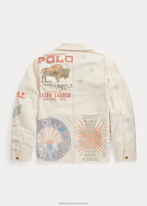 spălare kody copii Ralph Lauren geacă grafică din twill de bumbac 046886170