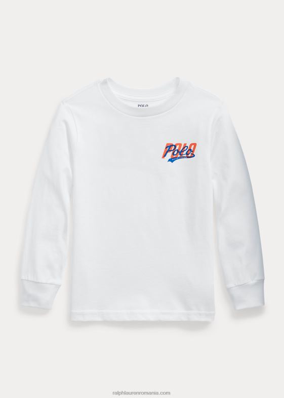 alb copii Ralph Lauren tricou cu mânecă lungă din tricou cu logo 046886527