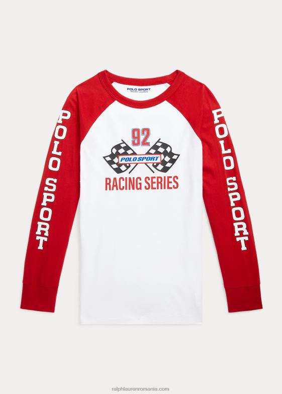 rl2000 roșu multi copii Ralph Lauren tricou grafic din bumbac cu mânecă lungă 046886152