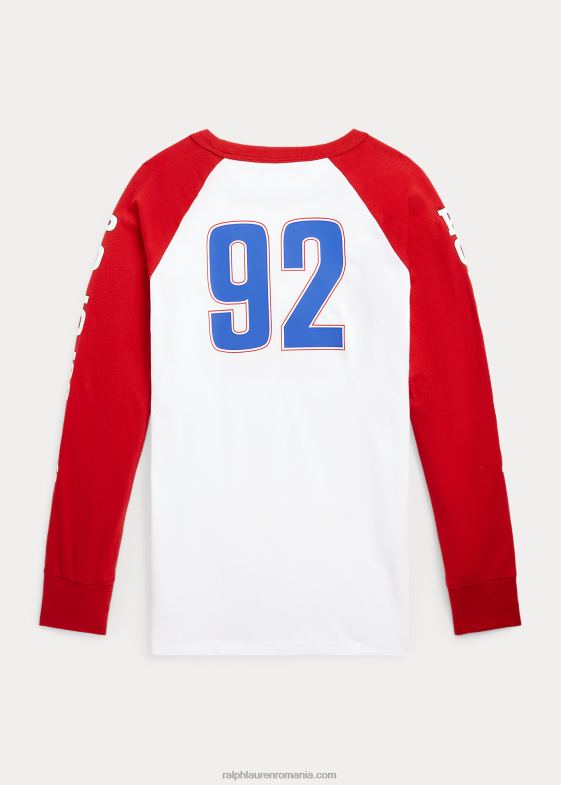 rl2000 roșu multi copii Ralph Lauren tricou grafic din bumbac cu mânecă lungă 046886152