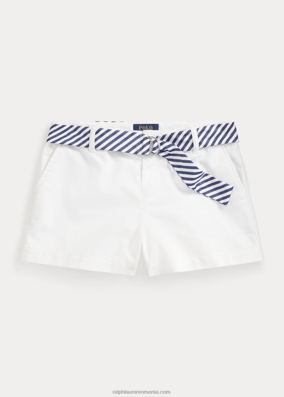 alb copii Ralph Lauren pantalon scurt chino stretch cu curea 046886962