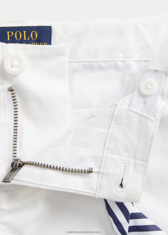 alb copii Ralph Lauren pantalon scurt chino stretch cu curea 046886962