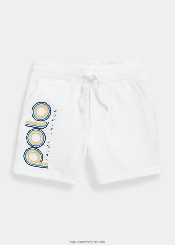 alb copii Ralph Lauren scurt fleece cu logo 046885751